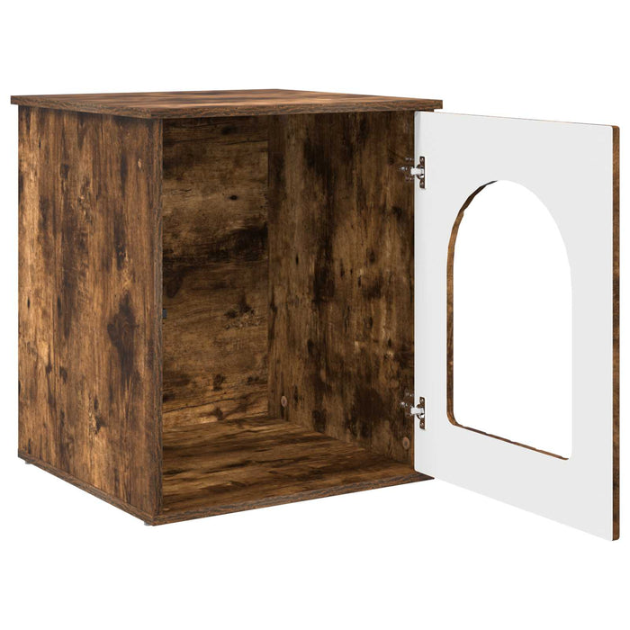 Casa pentru pisici Stejar fumuriu 53 x 52 x 62 cm Lemn compozit - WALTI WALTI