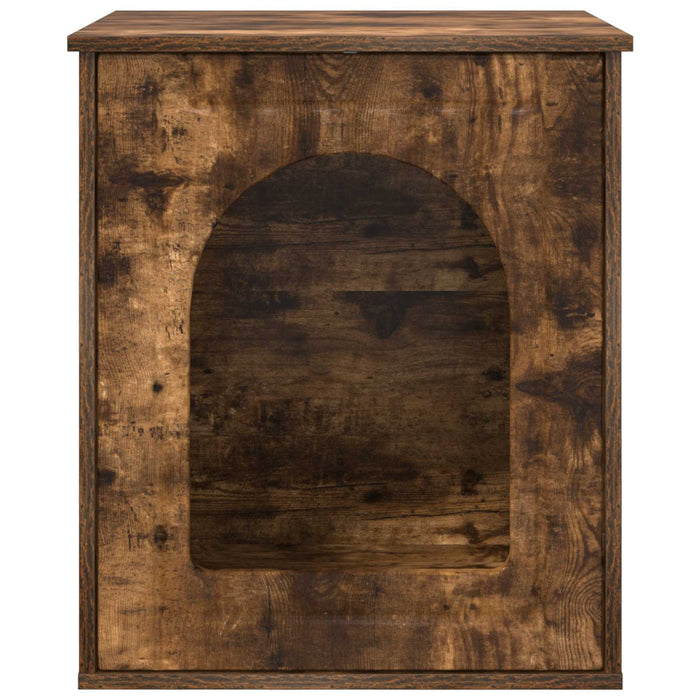 Casa pentru pisici Stejar fumuriu 53 x 52 x 62 cm Lemn compozit - WALTI WALTI