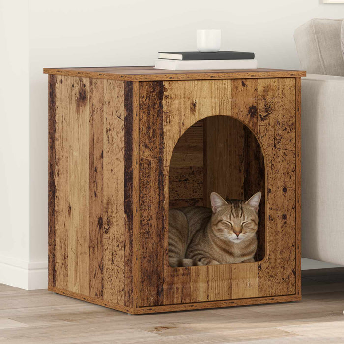 Casa pentru pisici Lemn vechi 53 x 52 x 62 cm Lemn compozit - WALTI WALTI