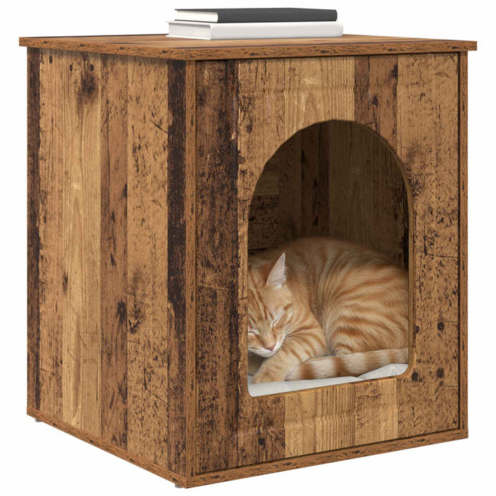 Casa pentru pisici Lemn vechi 53 x 52 x 62 cm Lemn compozit - WALTI WALTI