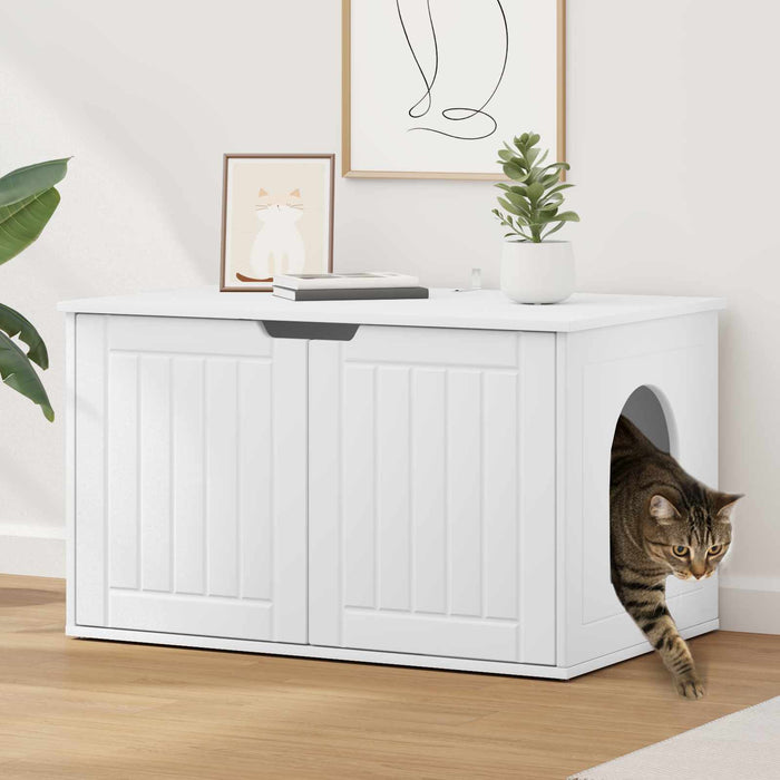 Casa pentru pisici Alb 85 x 55 x 50,5 cm Lemn compozit - WALTI WALTI