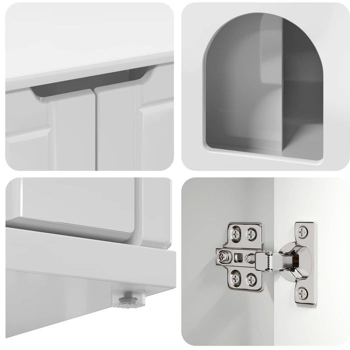 Casa pentru pisici Alb Lucios 85 x 55 x 50,5 cm Lemn compozit - WALTI WALTI