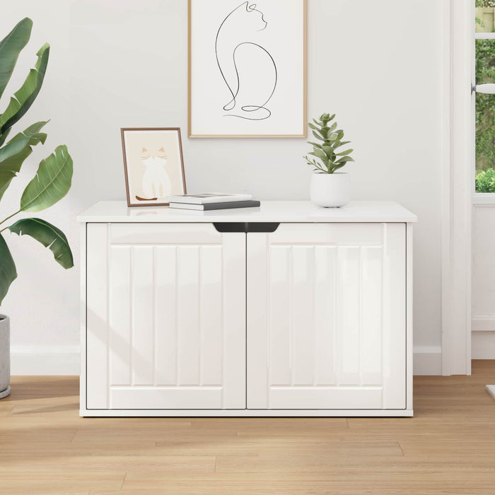 Casa pentru pisici Alb Lucios 85 x 55 x 50,5 cm Lemn compozit - WALTI WALTI