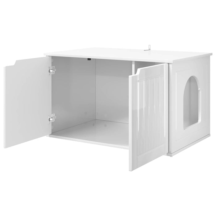 Casa pentru pisici Alb Lucios 85 x 55 x 50,5 cm Lemn compozit - WALTI WALTI