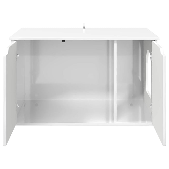 Casa pentru pisici Alb Lucios 85 x 55 x 50,5 cm Lemn compozit - WALTI WALTI