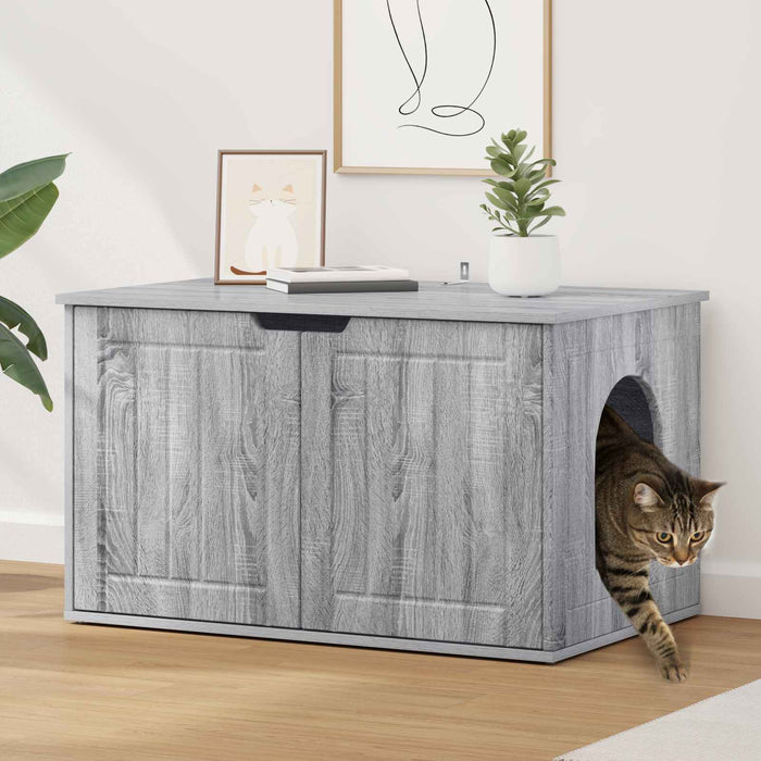 Casa pentru pisici Gri Sonoma 85 x 55 x 50,5 cm Lemn compozit - WALTI WALTI
