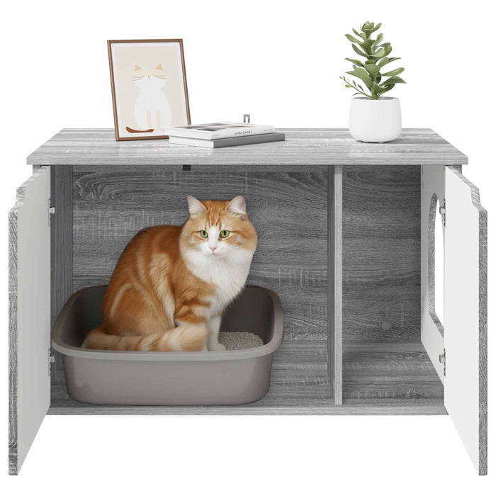 Casa pentru pisici Gri Sonoma 85 x 55 x 50,5 cm Lemn compozit - WALTI WALTI