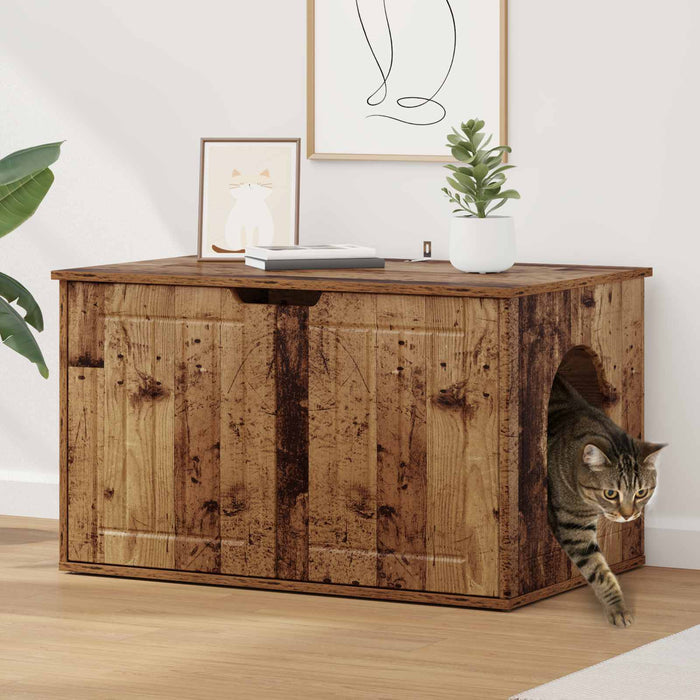 Casa pentru pisici Lemn vechi 85 x 55 x 50,5 cm Lemn compozit - WALTI WALTI