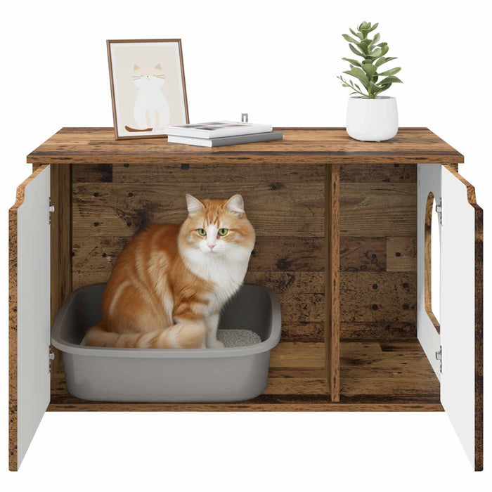 Casa pentru pisici Lemn vechi 85 x 55 x 50,5 cm Lemn compozit - WALTI WALTI
