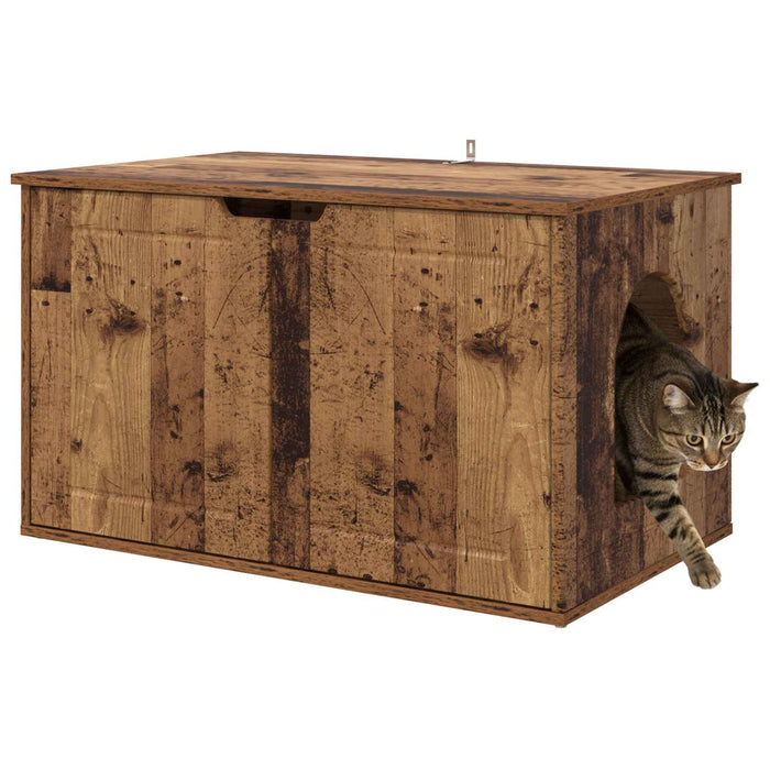 Casa pentru pisici Lemn vechi 85 x 55 x 50,5 cm Lemn compozit - WALTI WALTI