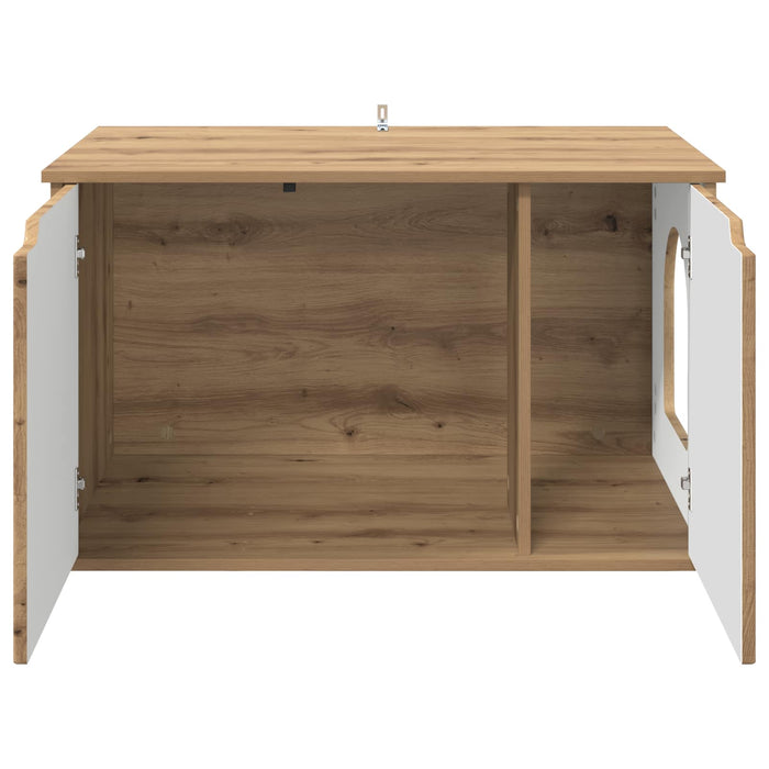 Casa pentru pisici Stejar artizanal 85 x 55 x 50,5 cm WALTI