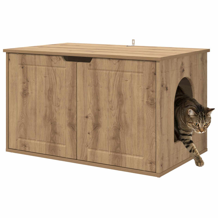 Casa pentru pisici Stejar artizanal 85 x 55 x 50,5 cm WALTI