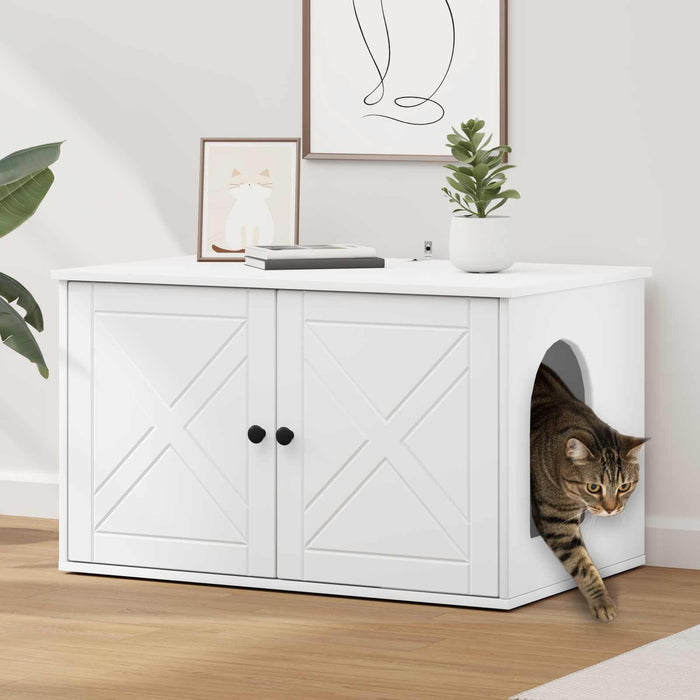Casa pentru pisici Alb 85 x 55 x 50,5 cm Lemn compozit - WALTI WALTI