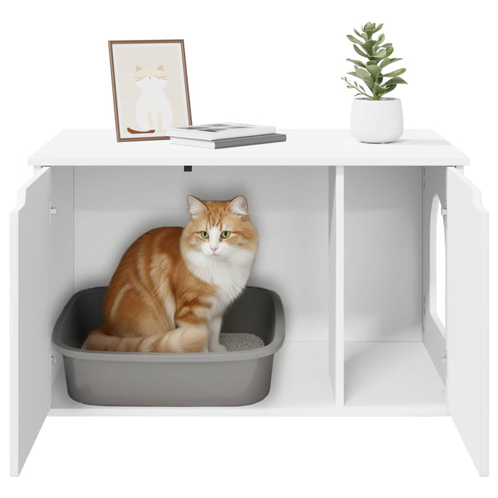 Casa pentru pisici Alb 85 x 55 x 50,5 cm Lemn compozit - WALTI WALTI