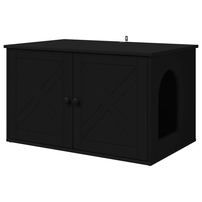 Casa pentru pisici Negru 85 x 55 x 50,5 cm Lemn compozit - WALTI WALTI