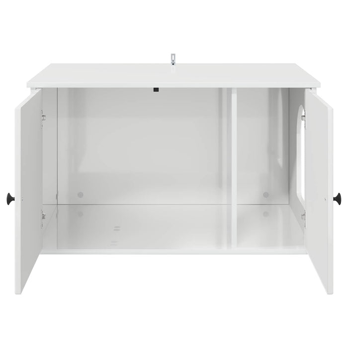 Casa pentru pisici Alb Lucios 85 x 55 x 50 cm Lemn compozit - WALTI WALTI