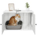 Casa pentru pisici Alb Lucios 85 x 55 x 50 cm Lemn compozit - WALTI WALTI