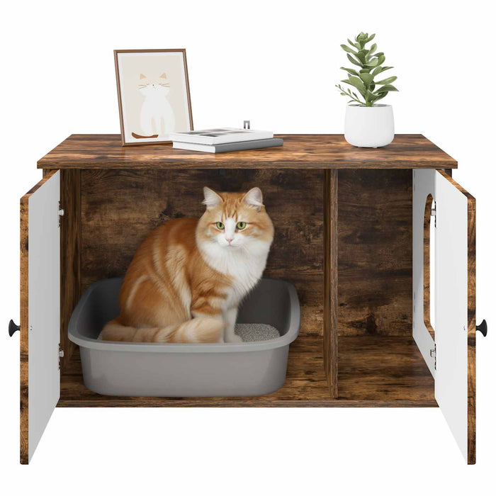 Casa pentru pisici Stejar fumuriu 85 x 55 x 50 cm Lemn compozit - WALTI WALTI