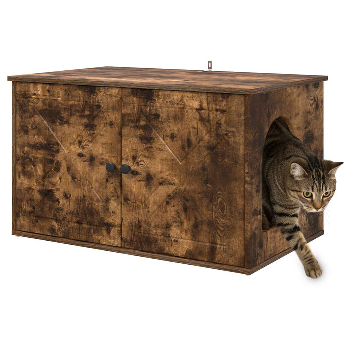 Casa pentru pisici Stejar fumuriu 85 x 55 x 50 cm Lemn compozit - WALTI WALTI