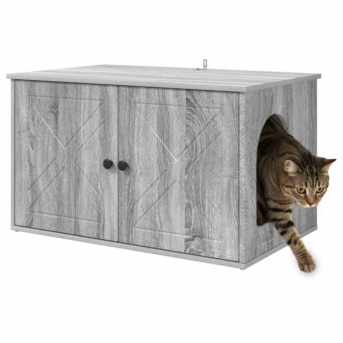 Casa pentru pisici Gri Sonoma 85 x 55 x 50 cm Lemn compozit - WALTI WALTI