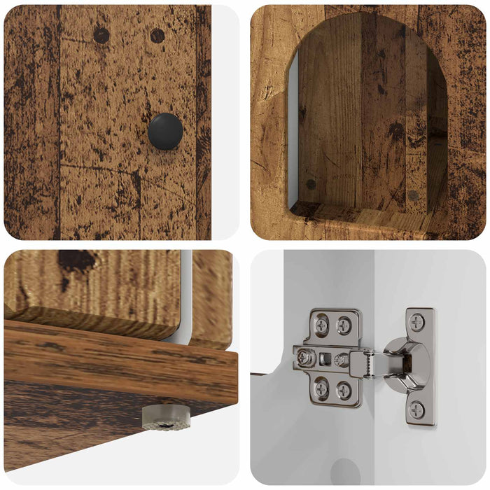 Casa pentru pisici Lemn vechi 85 x 55 x 50 cm Lemn compozit - WALTI WALTI
