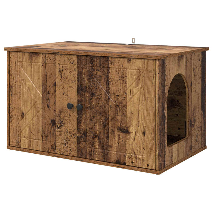 Casa pentru pisici Lemn vechi 85 x 55 x 50 cm Lemn compozit - WALTI WALTI