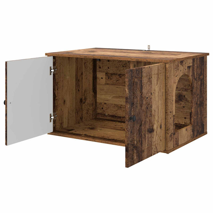 Casa pentru pisici Lemn vechi 85 x 55 x 50 cm Lemn compozit - WALTI WALTI