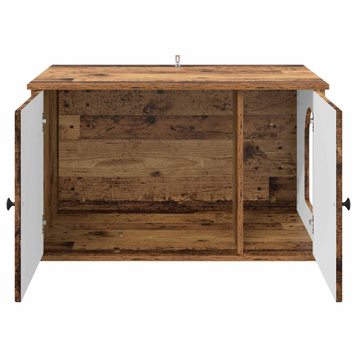 Casa pentru pisici Lemn vechi 85 x 55 x 50 cm Lemn compozit - WALTI WALTI