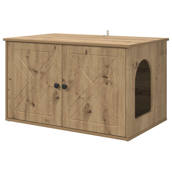 Casa pentru pisici Stejar artizanal 85 x 55 x 50 cm - WALTI WALTI