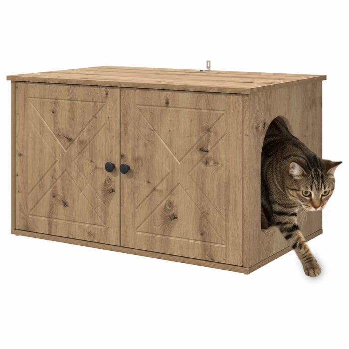 Casa pentru pisici Stejar artizanal 85 x 55 x 50 cm - WALTI WALTI