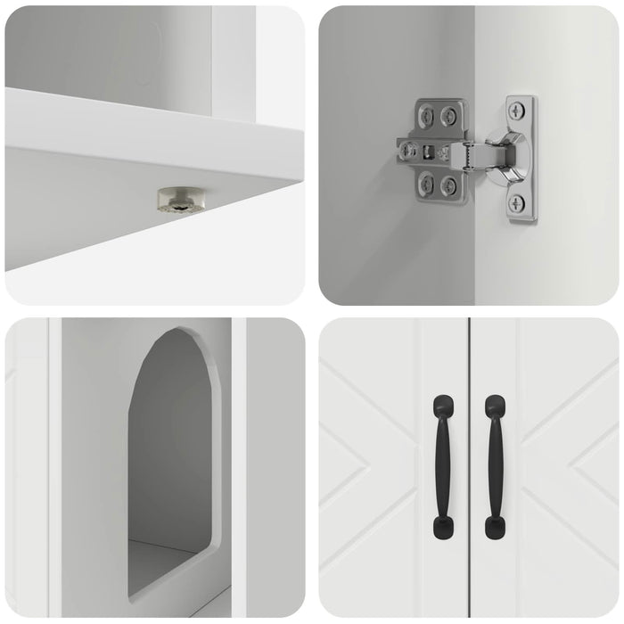 Casa pentru pisici Alb 85 x 55 x 50 cm Lemn compozit - WALTI WALTI