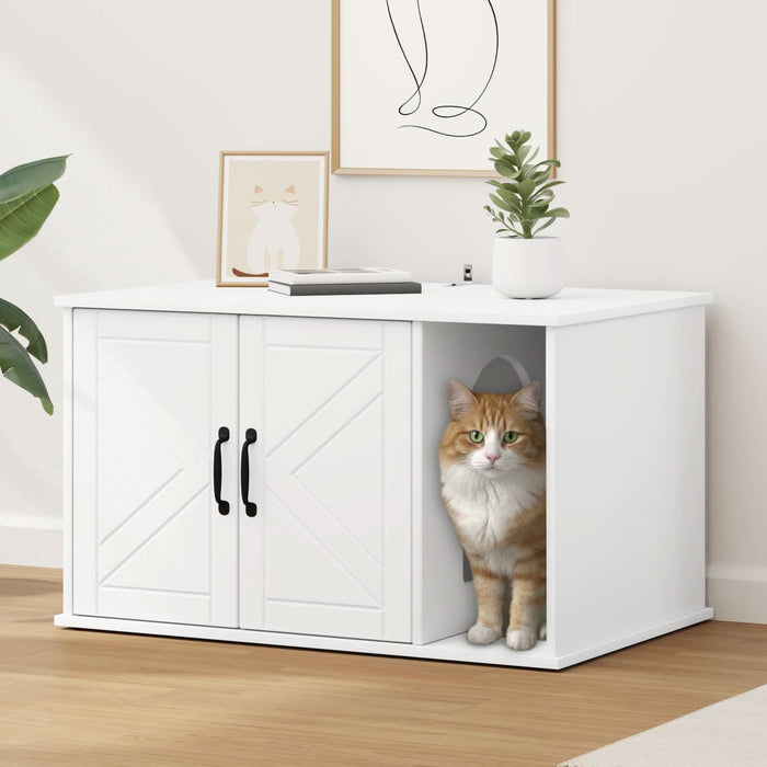 Casa pentru pisici Alb 85 x 55 x 50 cm Lemn compozit - WALTI WALTI