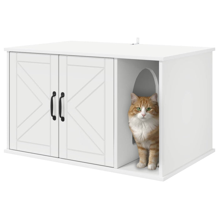 Casa pentru pisici Alb 85 x 55 x 50 cm Lemn compozit - WALTI WALTI