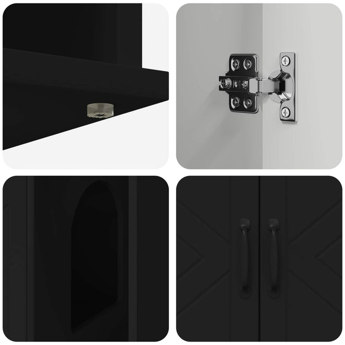 Casa pentru pisici Negru 85 x 55 x 50 cm Lemn compozit - WALTI WALTI