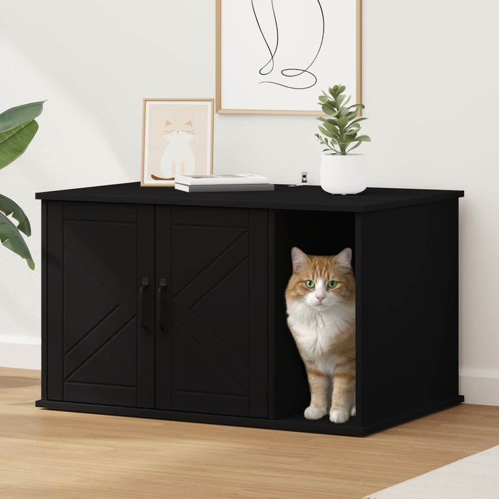 Casa pentru pisici Negru 85 x 55 x 50 cm Lemn compozit - WALTI WALTI