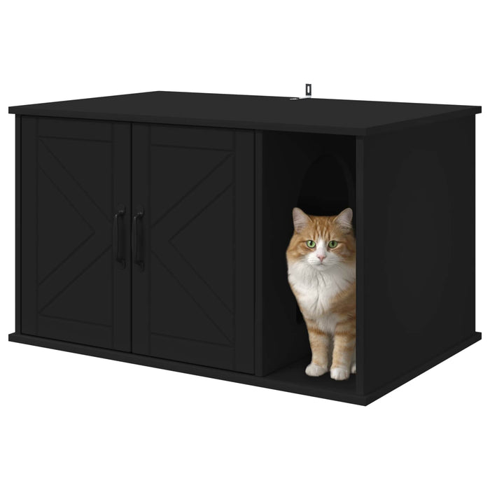 Casa pentru pisici Negru 85 x 55 x 50 cm Lemn compozit - WALTI WALTI