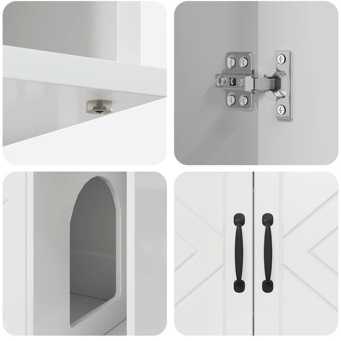Casa pentru pisici Alb Lucios 85 x 55 x 50 cm Lemn compozit - WALTI WALTI