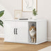 Casa pentru pisici Alb Lucios 85 x 55 x 50 cm Lemn compozit - WALTI WALTI
