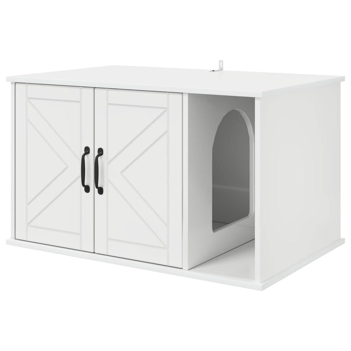Casa pentru pisici Alb Lucios 85 x 55 x 50 cm Lemn compozit - WALTI WALTI