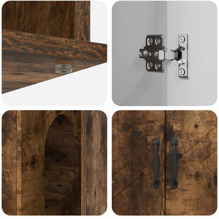 Casa pentru pisici Stejar fumuriu 85 x 55 x 50 cm Lemn compozit - WALTI WALTI