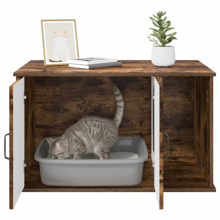Casa pentru pisici Stejar fumuriu 85 x 55 x 50 cm Lemn compozit - WALTI WALTI