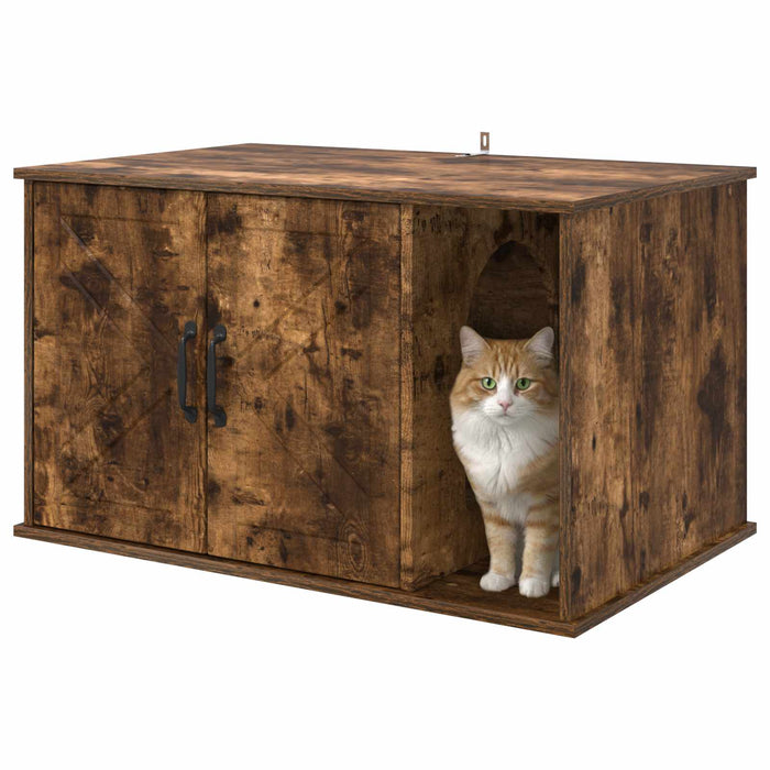 Casa pentru pisici Stejar fumuriu 85 x 55 x 50 cm Lemn compozit - WALTI WALTI