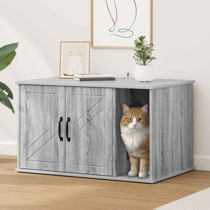 Casa pentru pisici Gri Sonoma 85 x 55 x 50 cm Lemn compozit - WALTI WALTI