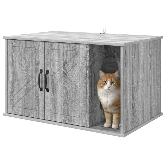 Casa pentru pisici Gri Sonoma 85 x 55 x 50 cm Lemn compozit - WALTI WALTI