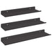 Raft de perete cu raft Pe perete 3 pcs Negru 80 x 9 x 2.5 cm - WALTI WALTI