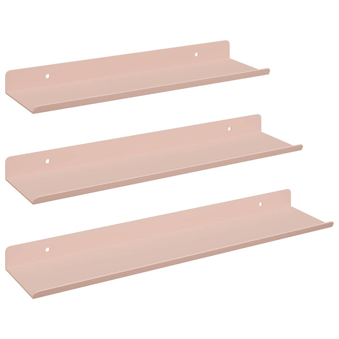 Raft de perete cu raft Pe perete 3 pcs Roz 40 x 9 x 2,5 cm - WALTI WALTI