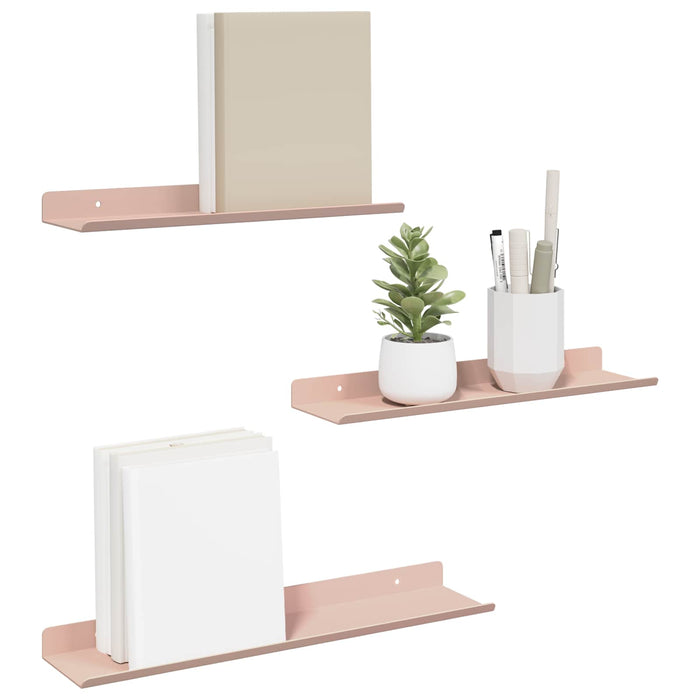 Raft de perete cu raft Pe perete 3 pcs Roz 40 x 9 x 2,5 cm - WALTI WALTI