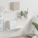 Raft de perete cu raft Pe perete 3 pcs Alb 40 x 9 x 2,5 cm - WALTI WALTI