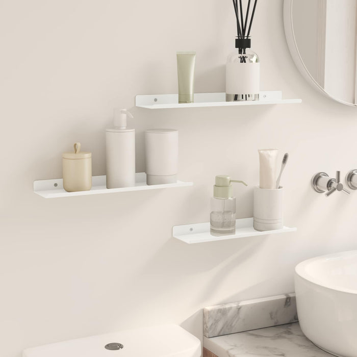 Raft de perete cu raft Pe perete 3 pcs Alb 40 x 9 x 2,5 cm - WALTI WALTI