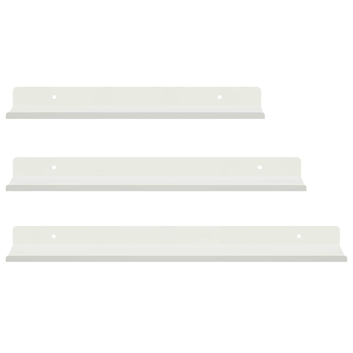 Raft de perete cu raft Pe perete 3 pcs Alb 40 x 9 x 2,5 cm - WALTI WALTI